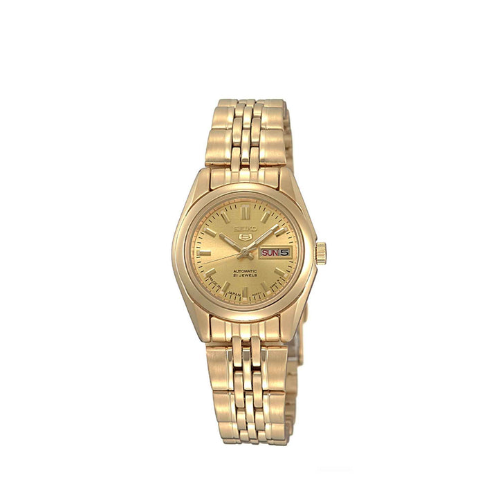 Seiko 5 SYMA38K1 Automatic Gold Stainless Steel Strap Watch For Women
