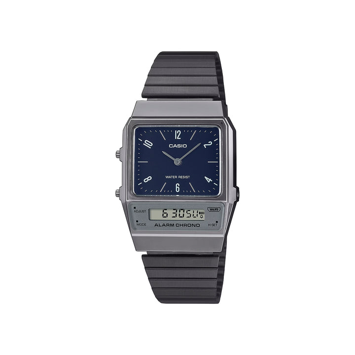 Casio AQ-800EB-2ADF Vintage Digital Gray Stainless Steel Strap Watch For Women