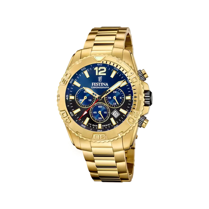 Festina F20684/2 Chronograph Gold Stainless Steel Strap Watch For Men