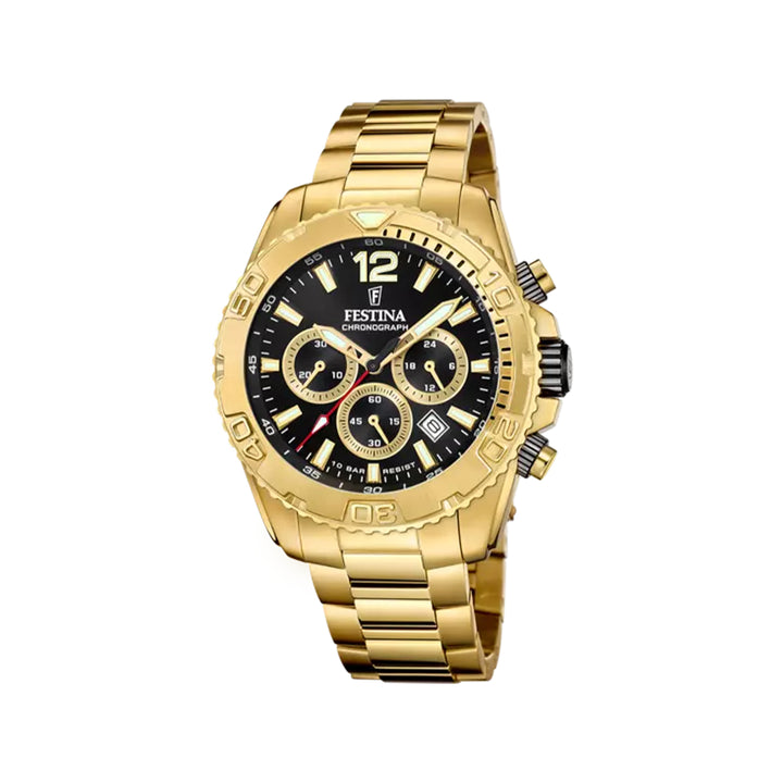 Festina F20684/4 Chronograph Gold Stainless Steel Strap Watch For Men