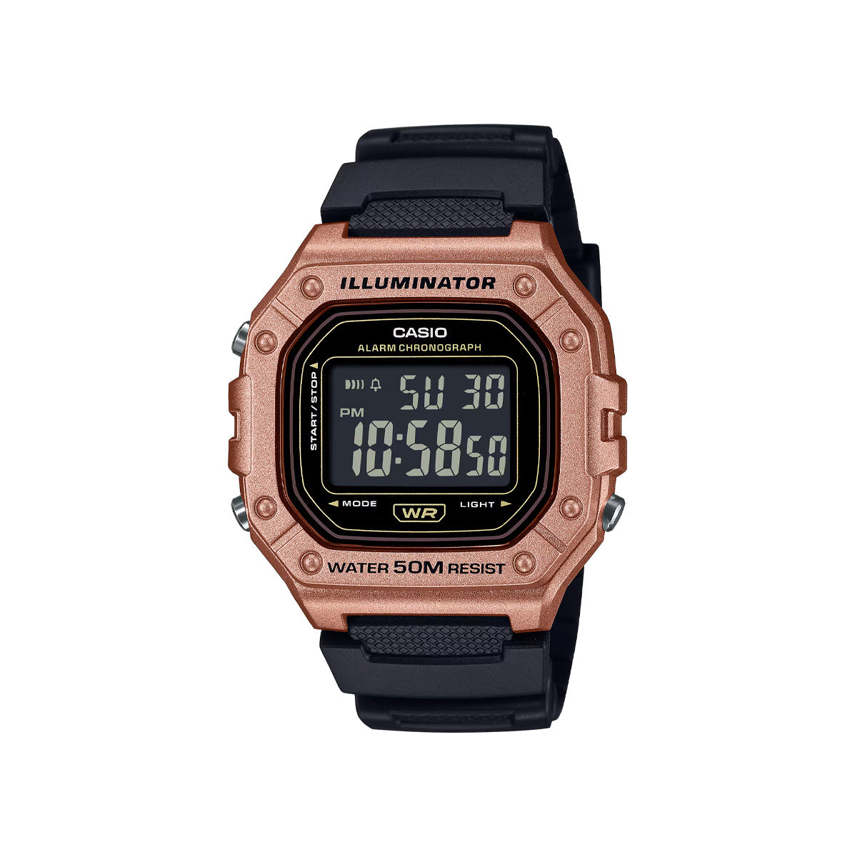 Casio W-218HM-5BVDF Standard Digital Black Resin Strap Watch For Men ...