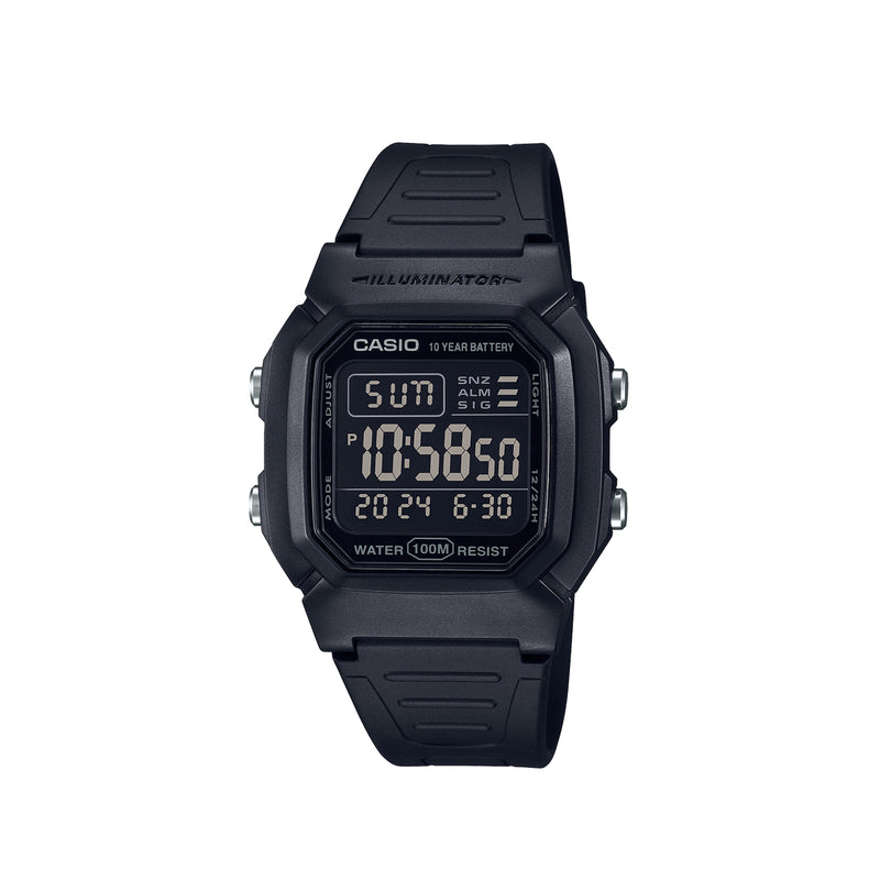 Casio W-800H-1BVDF Digital Black Resin Strap Watch For Men – Time