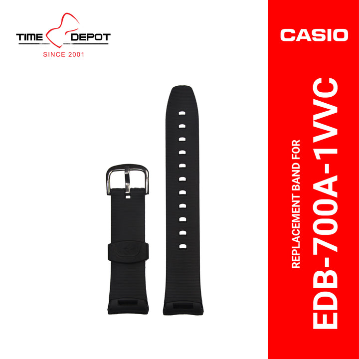 Casio (10099653) Genuine Factory Replacement Watch Resin Band Black