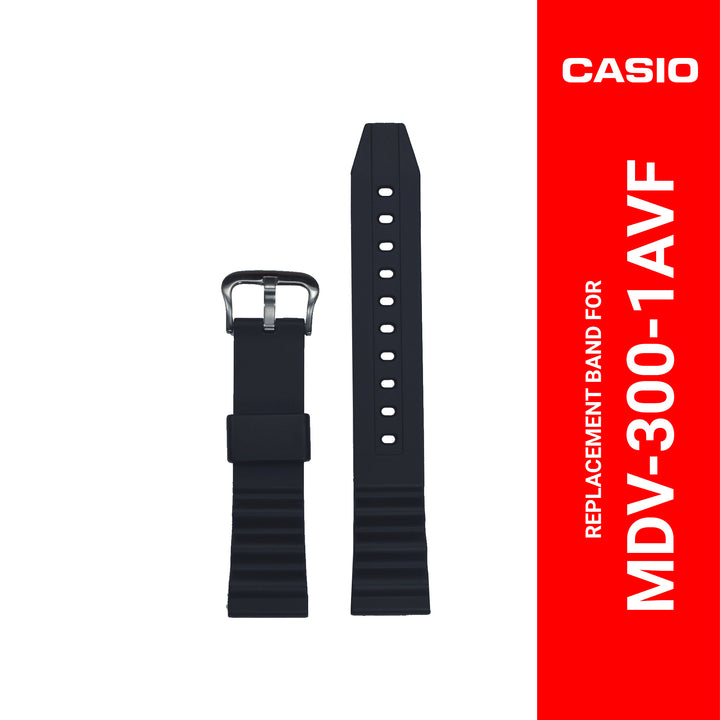 Casio (10179811) Genuine Factory Replacement Watch Resin Band Black