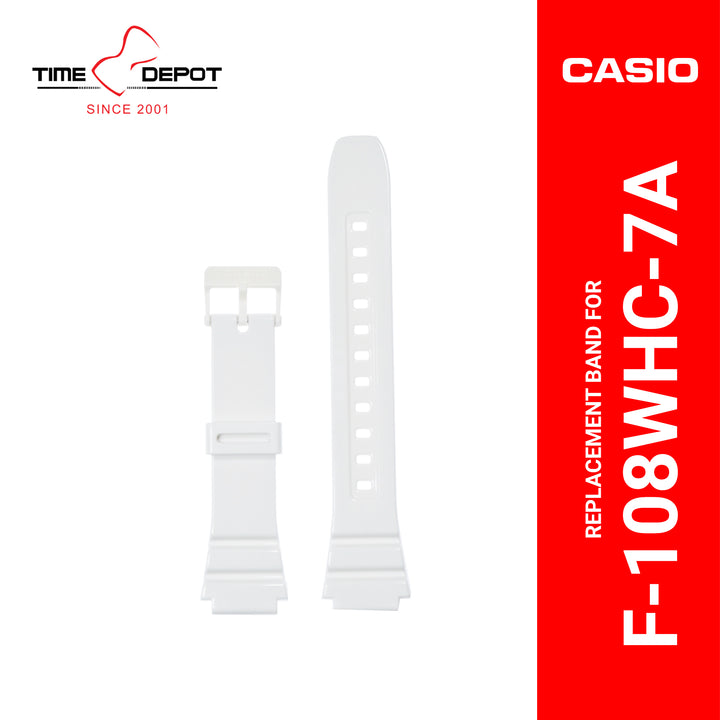 Casio (10409328) Genuine Factory Replacement Watch Resin Band White