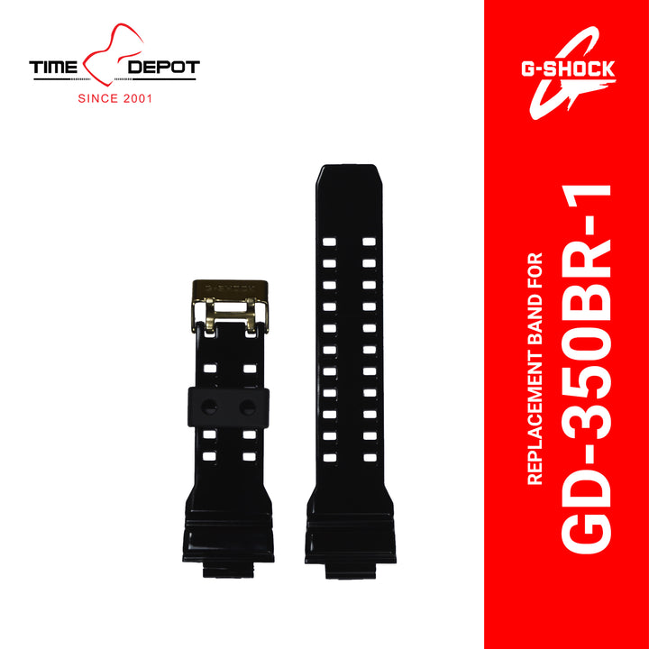Casio (10447282) Genuine Factory Replacement Watch Resin Band Black