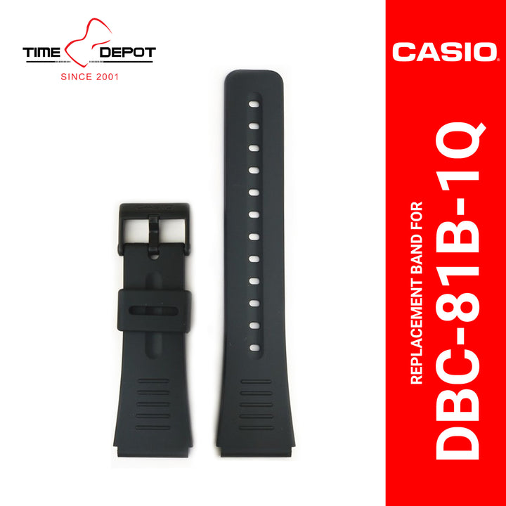 Casio (71603998) Genuine Factory Replacement Watch Resin Band Black