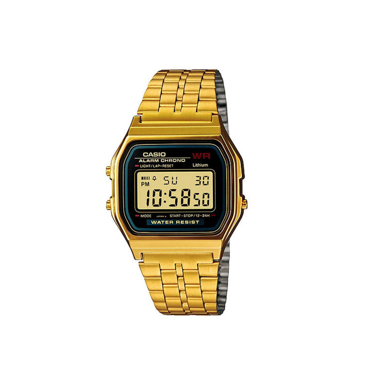 Casio A159WGEA-1DF Digital Gold Stainless Steel Strap Watch For Men