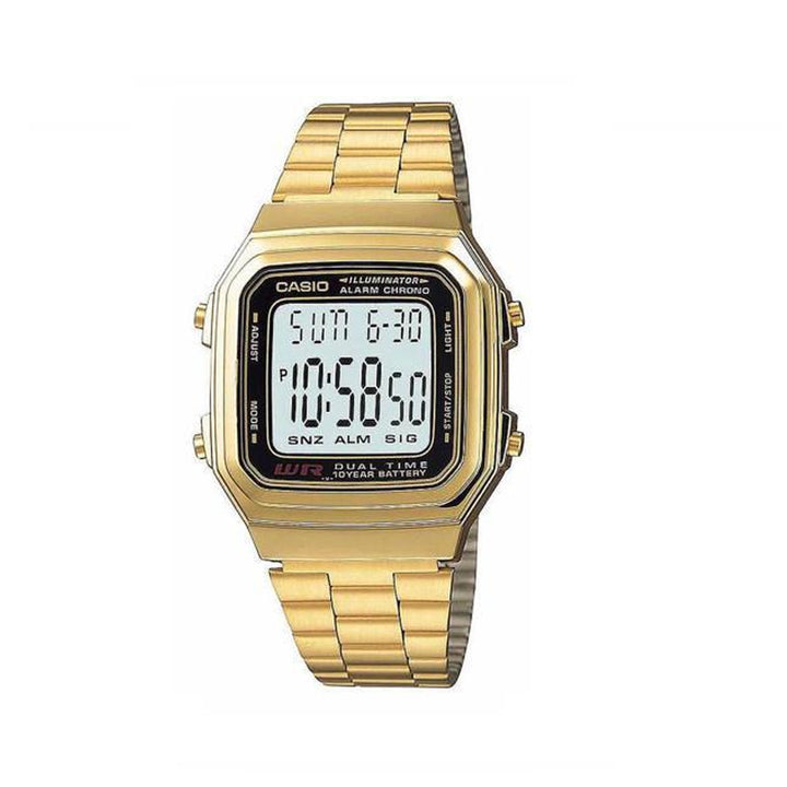 Casio A178WGA-1ADF Digital Gold Stainless Steel Strap Watch For Men