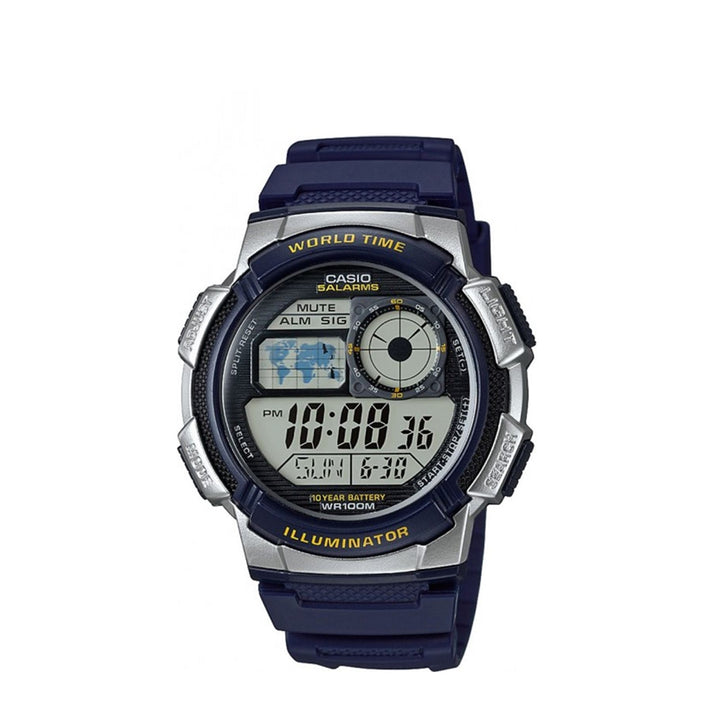 Casio AE-1000W-2AVDF Digital Blue Resin Strap Watch For Men