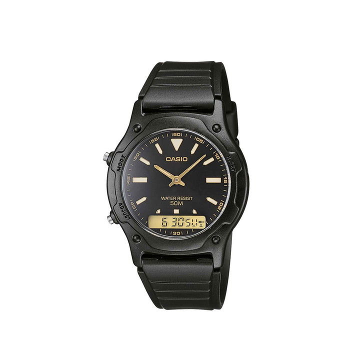 Casio AW-49HE-1AVDF Black Analog Digital Resin Strap Watch For Men