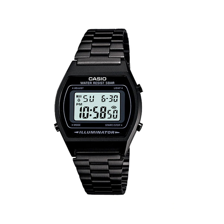 Casio B640WB-1ADF Black Digital Stainless Steel Strap Watch For Women