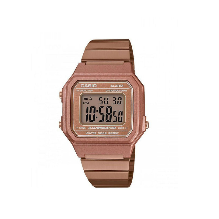Casio B650WC-5ADF Digital Vintage Rose Gold Stainless Steel Metal Strap Watch For Women