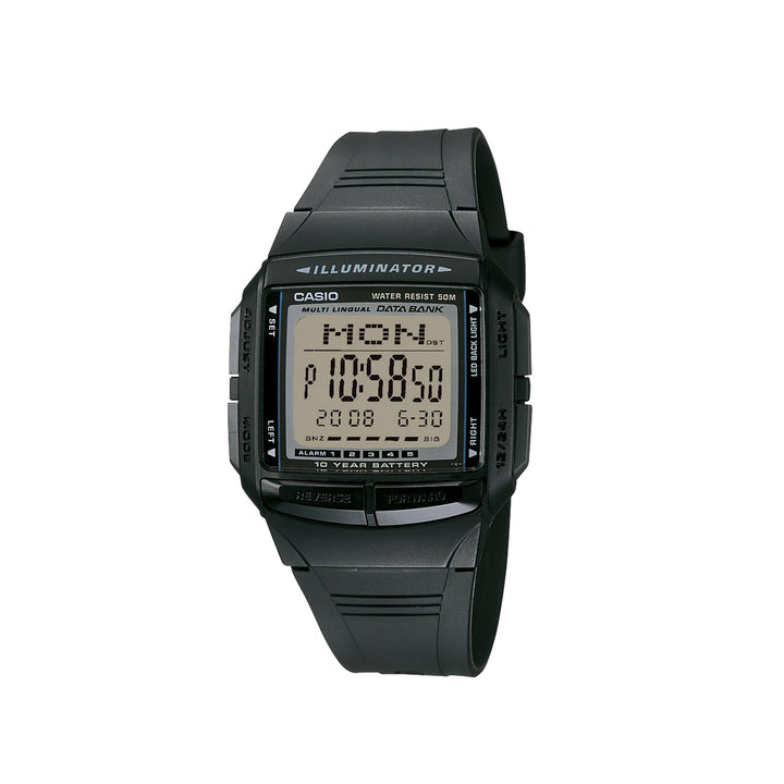 Casio DB-36-1AVSDF Telememo Standard Digital Black Resin Strap Watch For Men