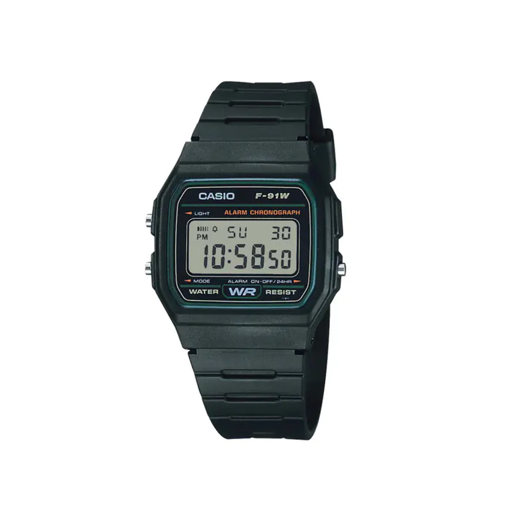 Casio F 91W 3SDG Standard Digital Black Resin Watch For Men Time Depot