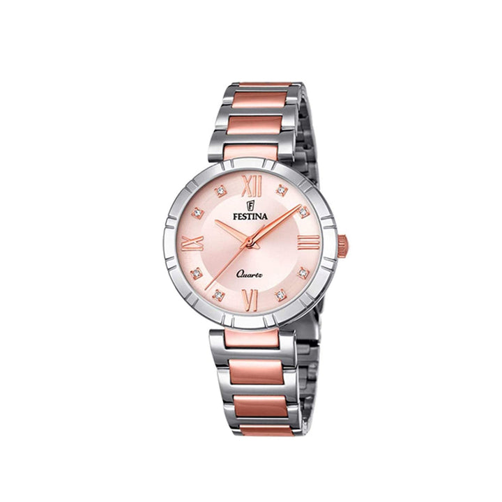 Festina F16937/E Analog Two-Tone Stainless Steel Strap Watch For Women