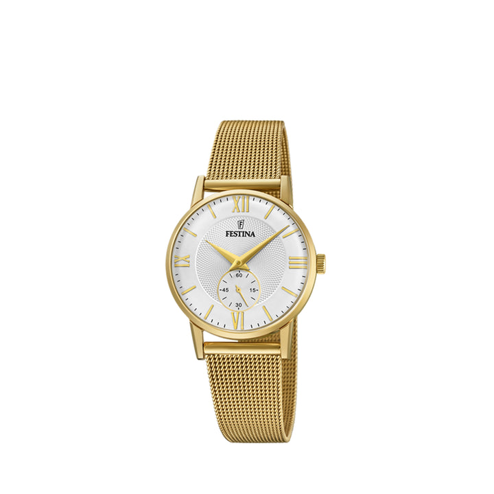 Festina F20573/2 Analog Gold Stainless Steel Strap Watch For Women