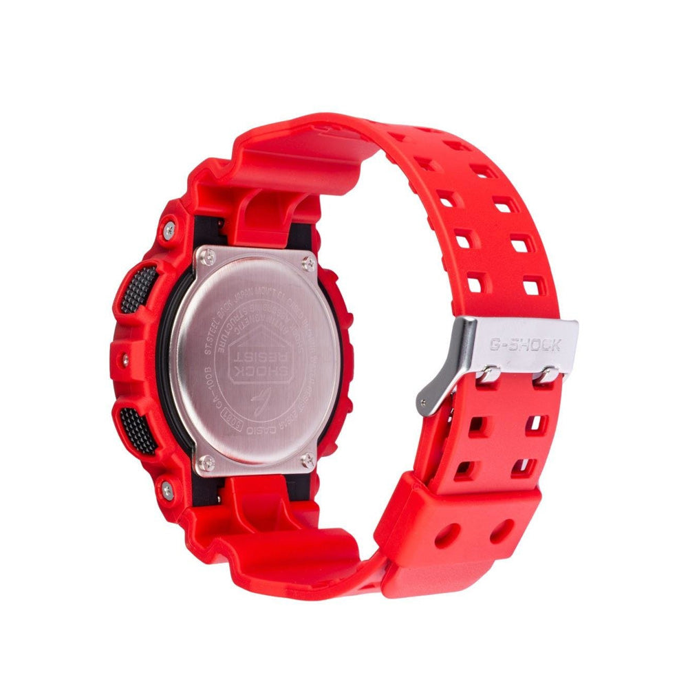 Casio G-Shock GA-100B-4ADR Red Analog Digital Resin Strap Watch