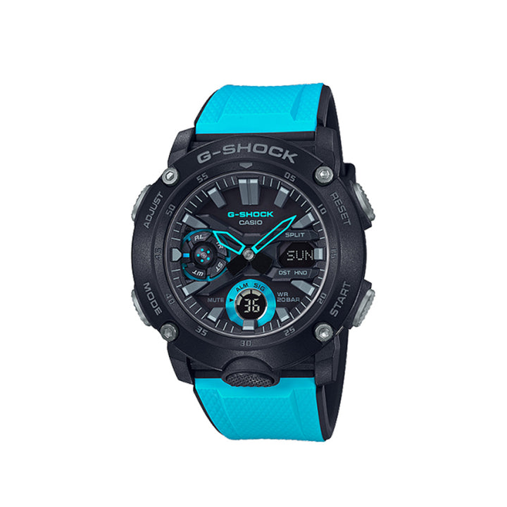 Casio G-Shock GA-2000-1A2DR Blue Analog Digital Resin Strap Watch For Men