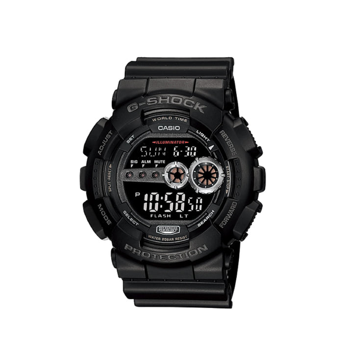 Casio G-Shock GD-100-1BDR Standard Digital Black Resin Strap Watch For Men