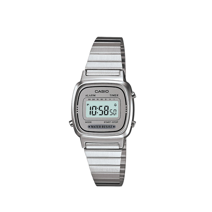 Casio LA670WA-7SDF Silver Digital Stainless Steel Strap Watch For Women