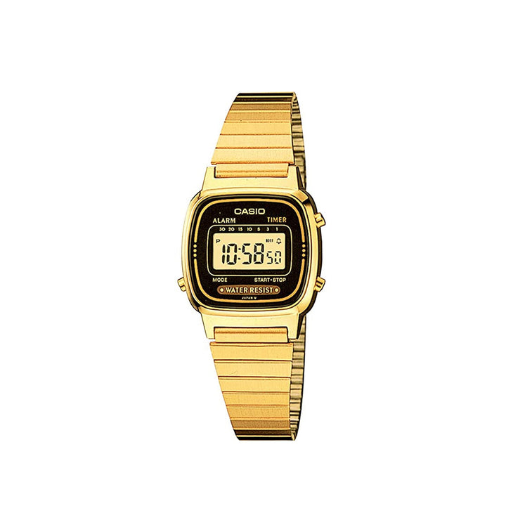Casio LA670WGA-1SDF Digital Vintage Gold Stainless Steel Strap Watch For Women