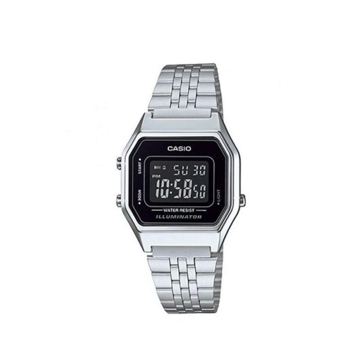 Casio LA680WA-1BDF Silver Digital Stainless Steel Strap Watch For Women
