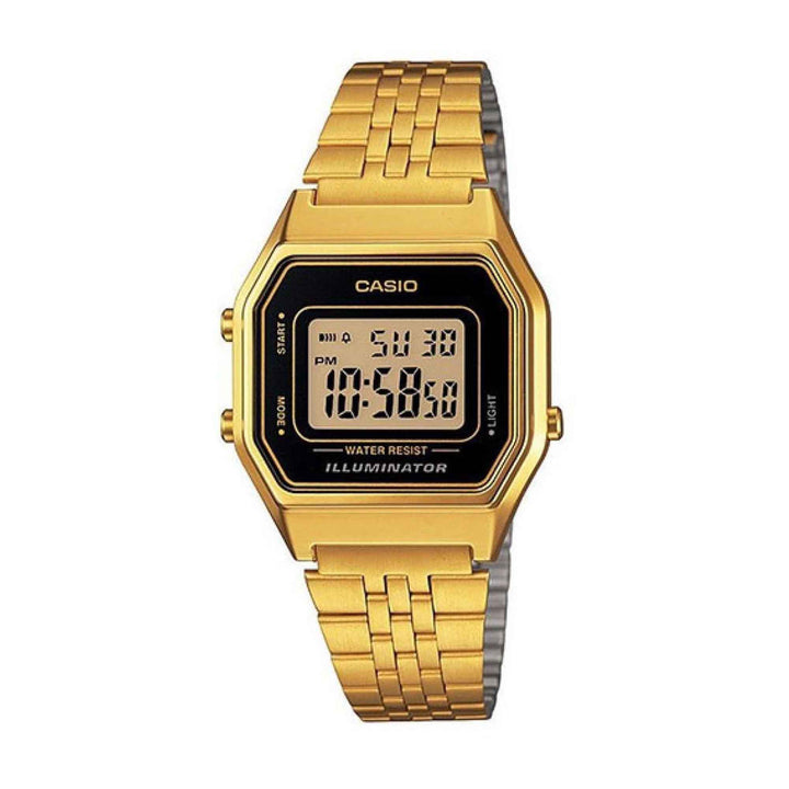 Casio LA680WGA-1BDF Gold Digital Stainless Steel Strap Watch For Women