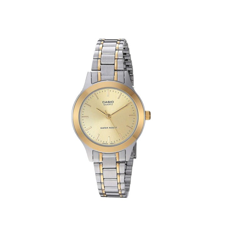 Casio LTP-1128G-9ARDF Two-Tone Analog Stainless Steel Strap Watch For Women