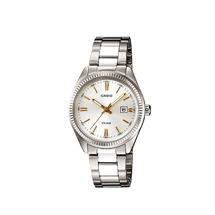 Casio LTP-1302D-7A2VDF Silver Stainless Steel Metal Strap Watch For Women