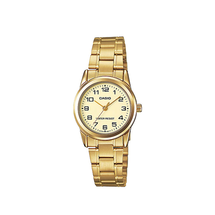 Casio LTP-V001G-9BUDF Analog Gold Stainlesss Steel Strap Watch For Women