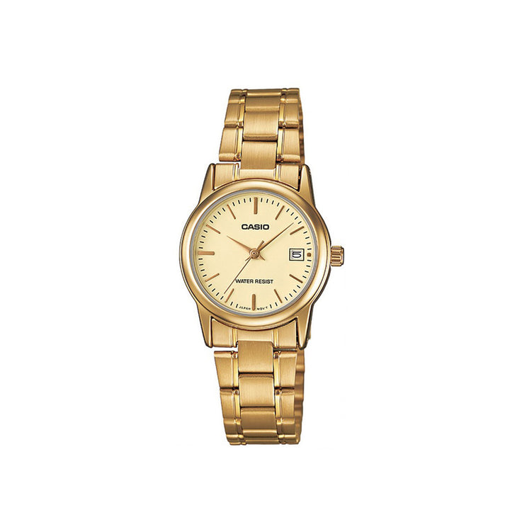 Casio LTP-V002G-9AUDF Gold Analog Stainless Steel Strap Watch For Women