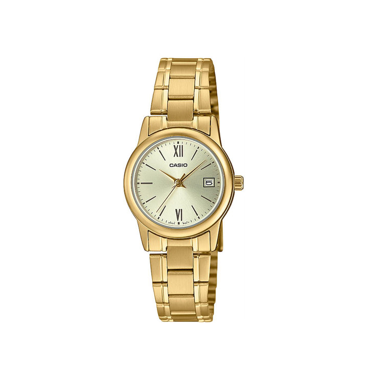 Casio LTP-V002G-9B3UDF Analog Stainless Steel Gold Strap Watch For Women