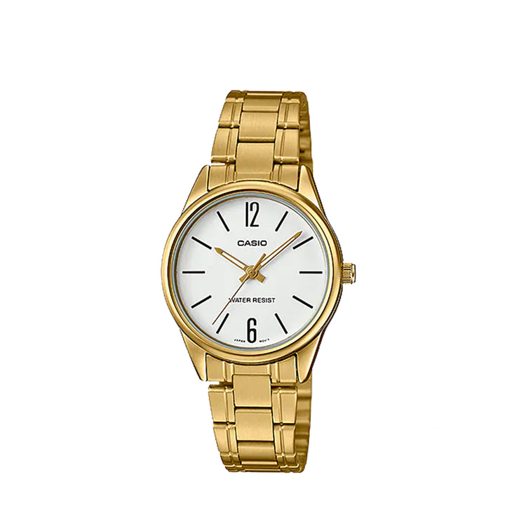 Casio LTP-V005G-7BUDF Analog Stainless Steel Gold Strap Watch For Women