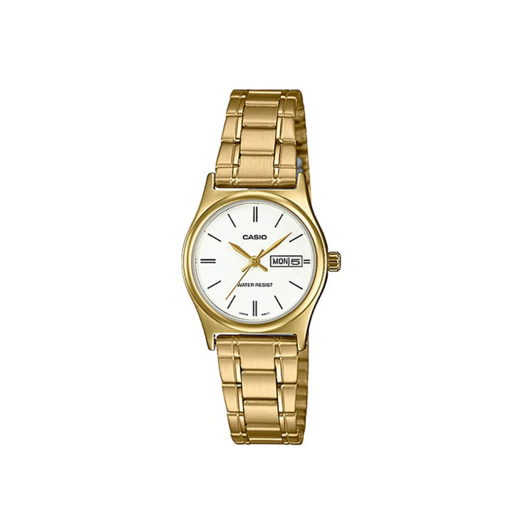 Casio LTP-V006G-7BUDF Gold Analog Stainless Steel Strap Watch For Women