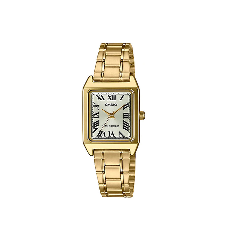 Casio LTP-V007G-9BUDF Analog Gold Stainless Steel Metal Strap Watch For Women