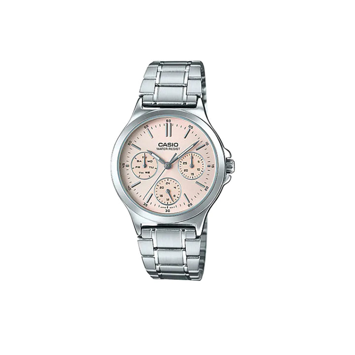 Casio LTP-V300D-4AUDF Silver Analog Stainless Steel Strap Watch For Women