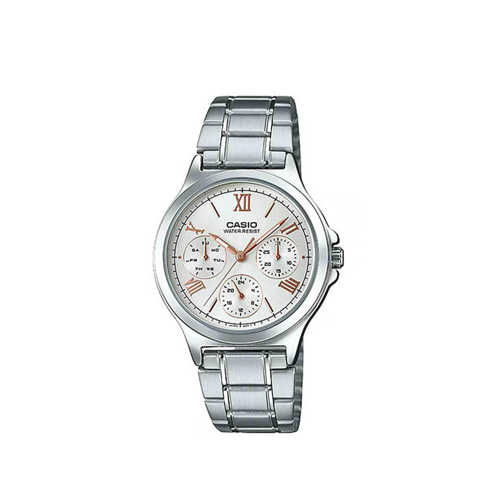 Casio LTP-V300D-7A2UDF Silver Analog Stainless Steel Strap Watch For Women