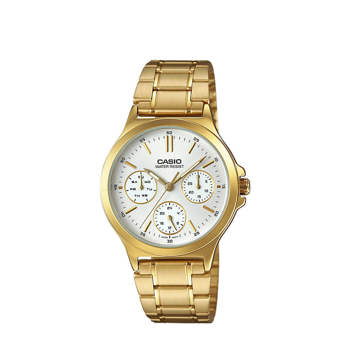 Casio LTP-V300G-7AUDF Analog Gold Stainless Steel Strap Watch For Women