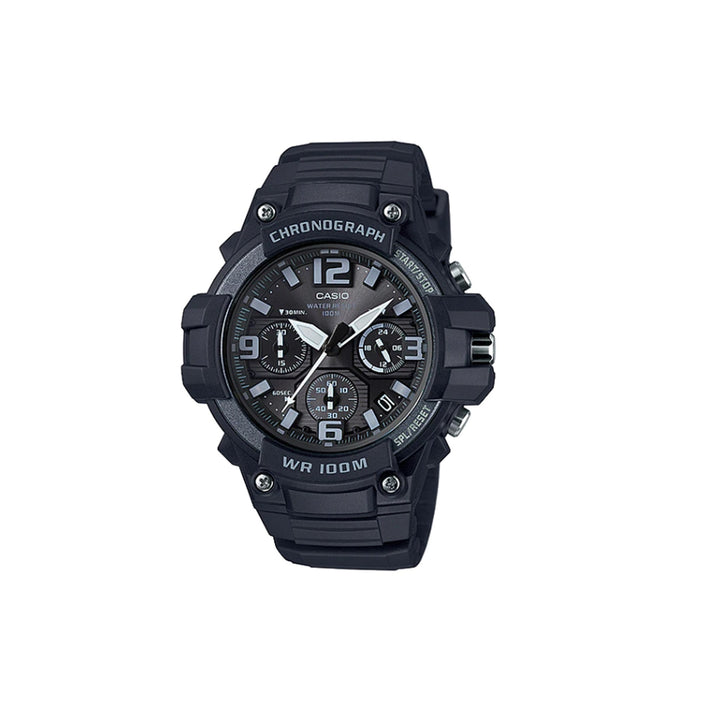 Casio MCW-100H-1A3VDF Chronograph Analog Black Resin Band Watch for Men