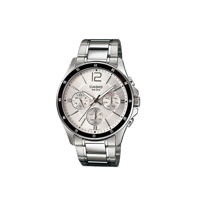 Casio MTP-1374D-7AVDF Analog Silver Stainless Steel Metal Strap Watch For Men