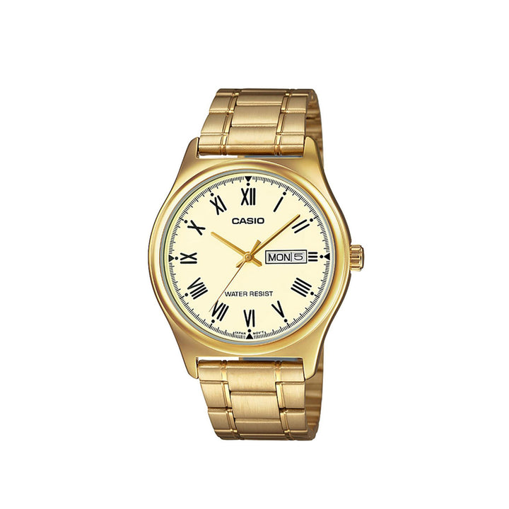 Casio MTP-V006G-9BUDF Analog Gold Stainless Steel Strap Watch For Men