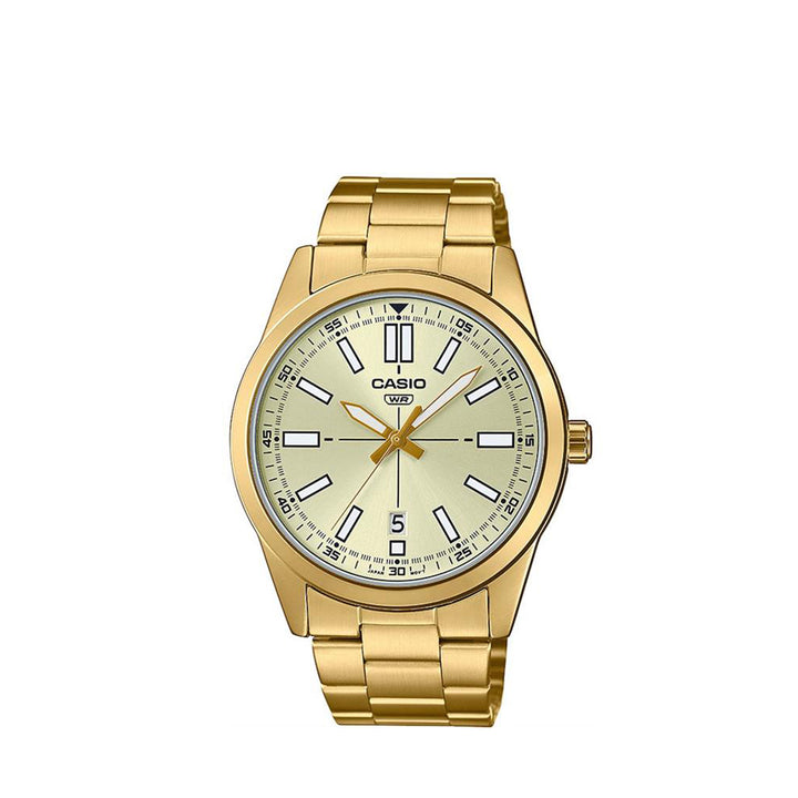 Casio MTP-VD02G-9EUDF Analog Gold Stainless Steel Strap Watch For Men