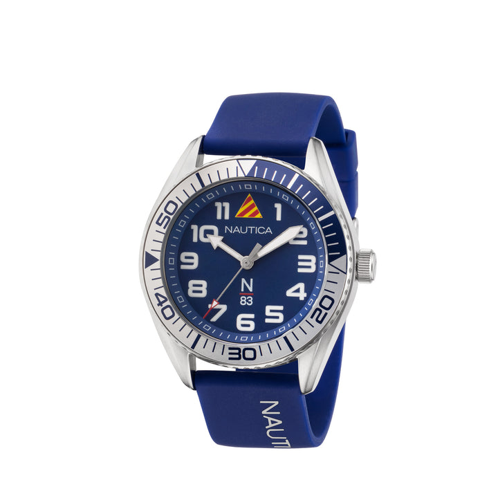 Nautica N83 NAPFWF201 Finn World Analog Blue Silicone Strap Watch for Men