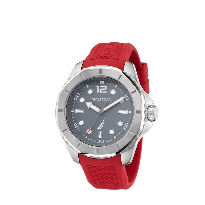 Nautica NAPKMF202 Koh May Bay Analog Red Silicone Strap Watch for Men
