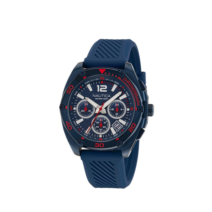 Nautica NAPTCS303 Tin Can Bay Chronograph Blue Silicone Strap Watch For Men