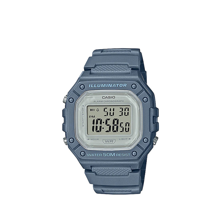 Casio W-218HC-2AVDF Standard Digital Blue Resin Strap Watch For Men