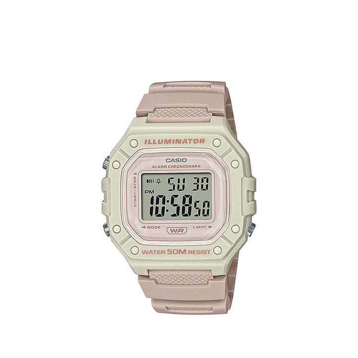 Casio W-218HC-4A2VDF Standard Digital Pink Resin Strap Watch For Men