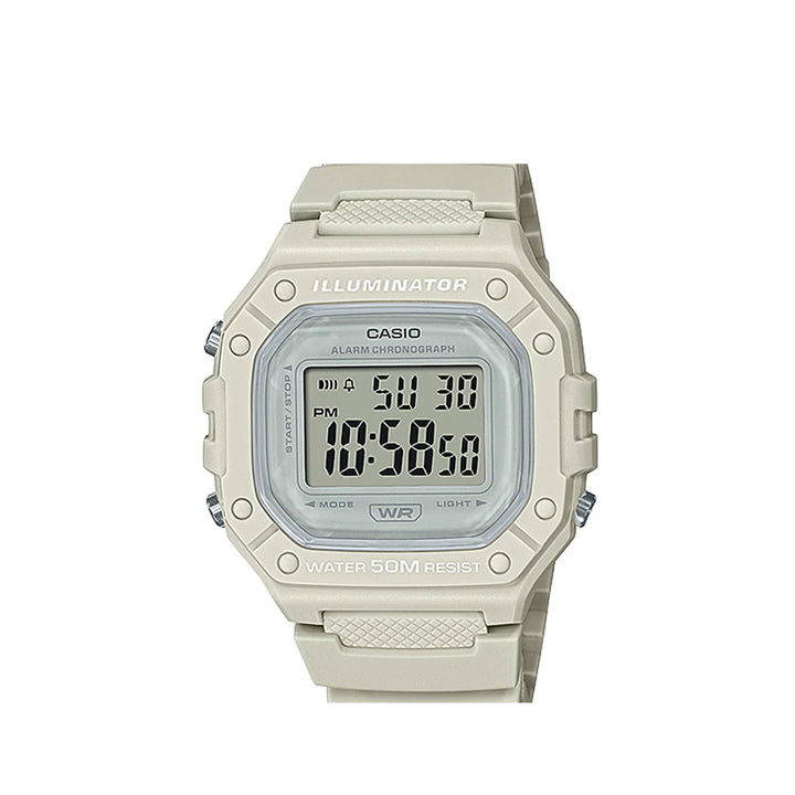 Casio W-218HC-8AVDF Standard Digital White Resin Strap Watch For Men