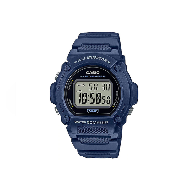 Casio W-219H-2AVDF Digital Blue Resin Strap Watch For Men
